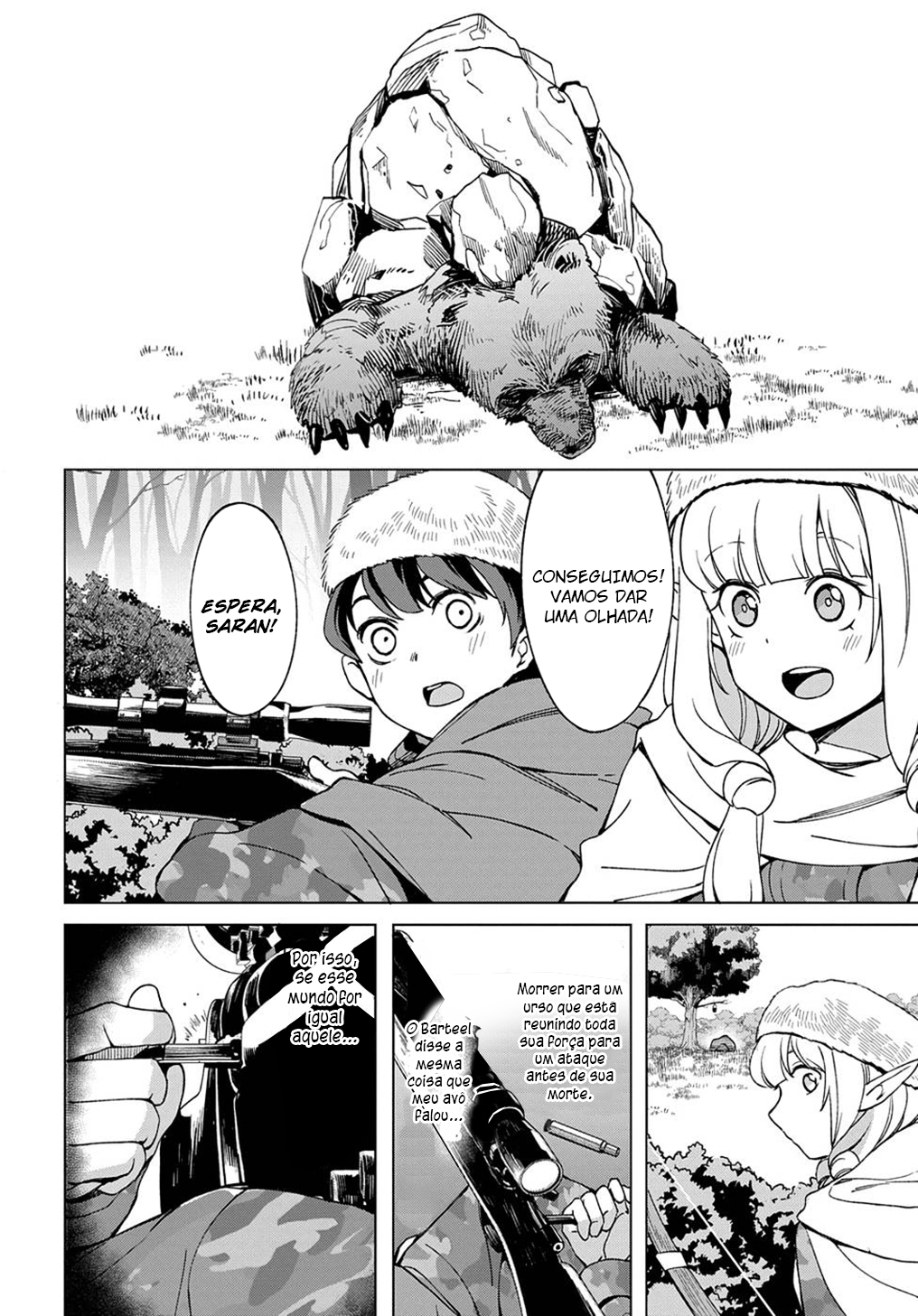 Read Hokkaido no Geneki Hunter ga Isekai ni Hourikoma Rete Mita Elf Yome to Meguru Isekai Shuryou Life (PT-BR) PT Manga Online