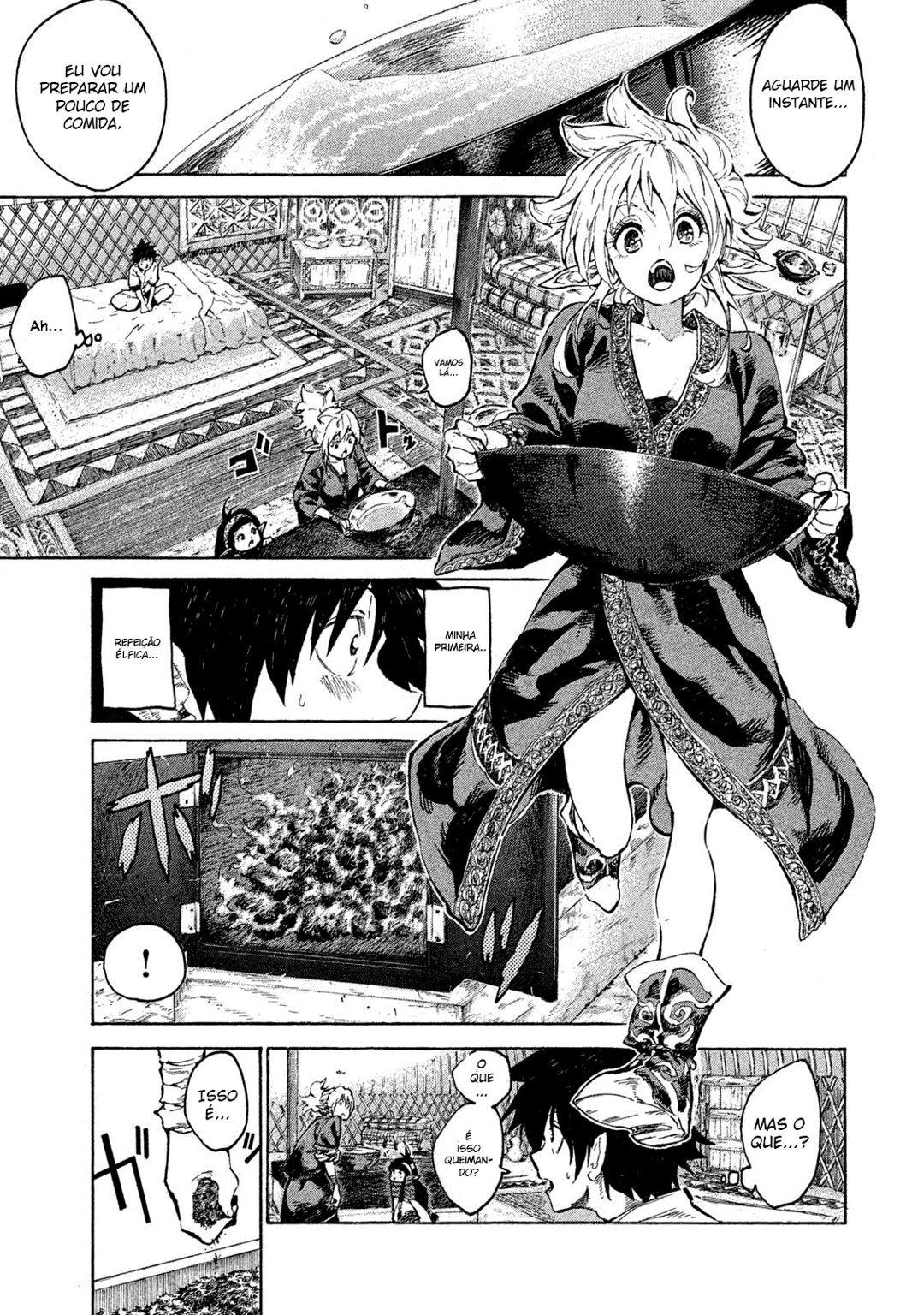 Read Mazumeshi Elf to Yuubokugurashi (PT-BR) PT Manga Online