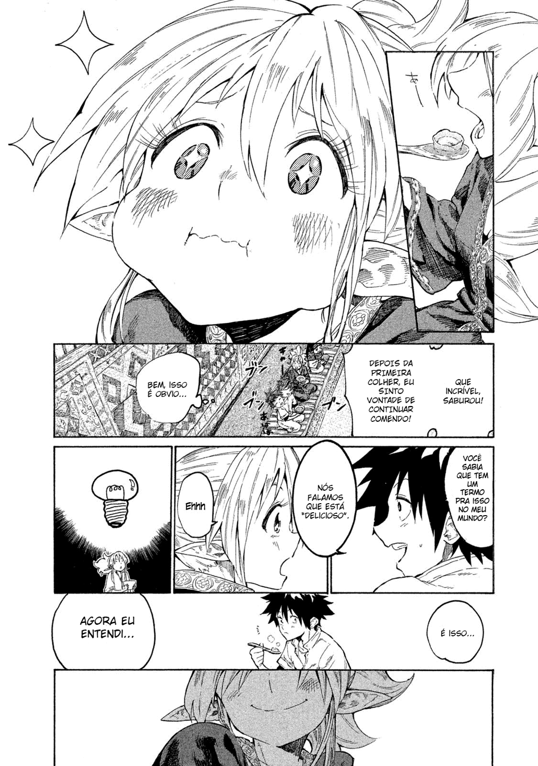 Read Mazumeshi Elf to Yuubokugurashi (PT-BR) PT Manga Online