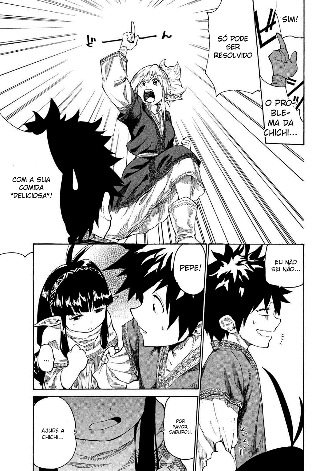 Read Mazumeshi Elf to Yuubokugurashi (PT-BR) PT Manga Online