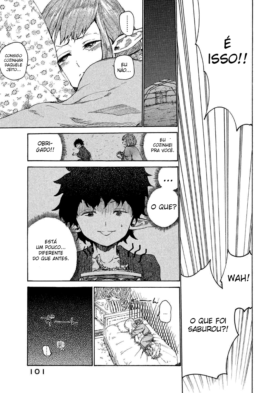 Read Mazumeshi Elf to Yuubokugurashi (PT-BR) PT Manga Online