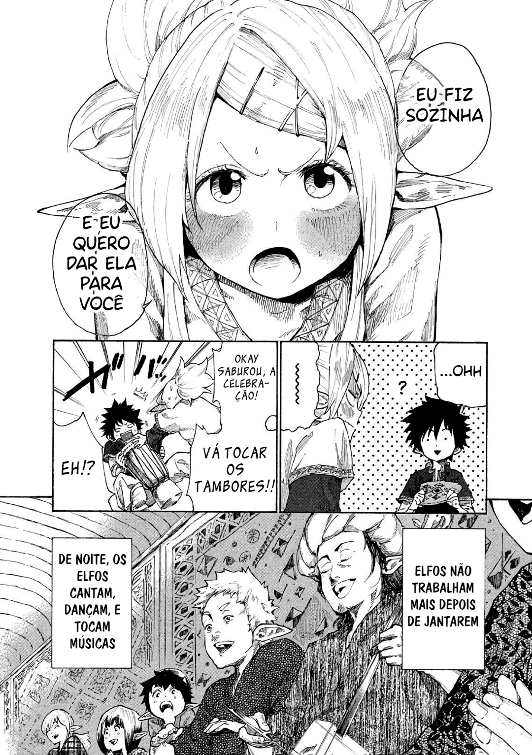 Read Mazumeshi Elf to Yuubokugurashi (PT-BR) PT Manga Online